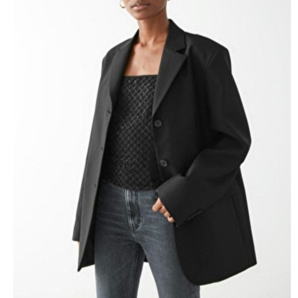 & Other Stories Oversized Black Blazer